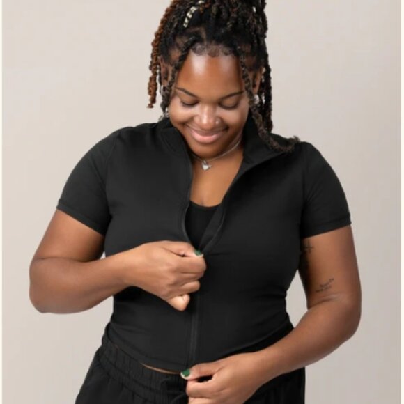 Kindred Bravely Presley Active Zip Front Nursing Top Size Medium in Black NWT - Picture 4 of 10